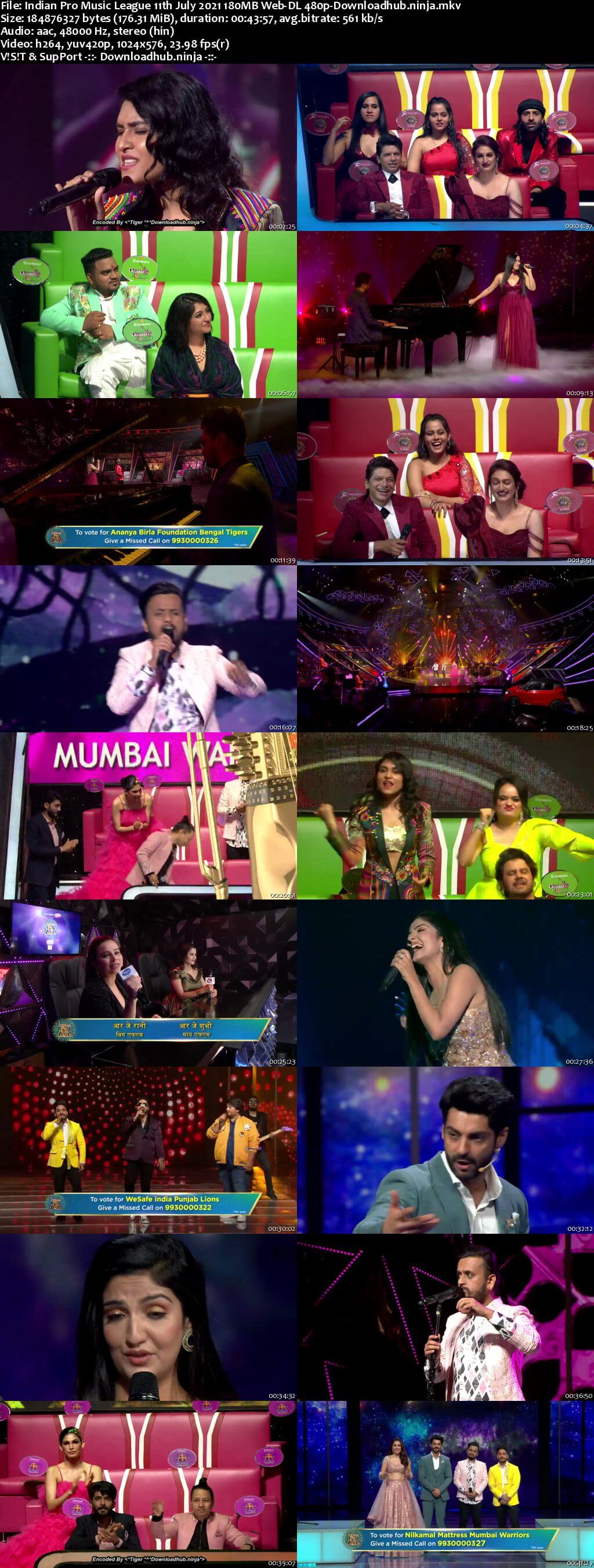 Indian Pro Music League 11th July 2021 180MB Web-DL 480p