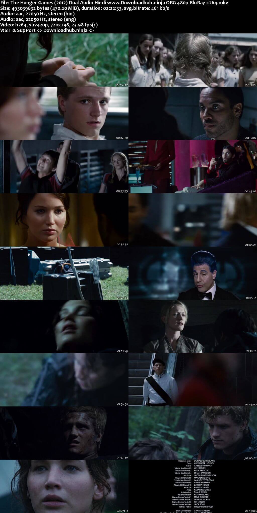 The Hunger Games 2012 Hindi Dual Audio 450MB BluRay 480p