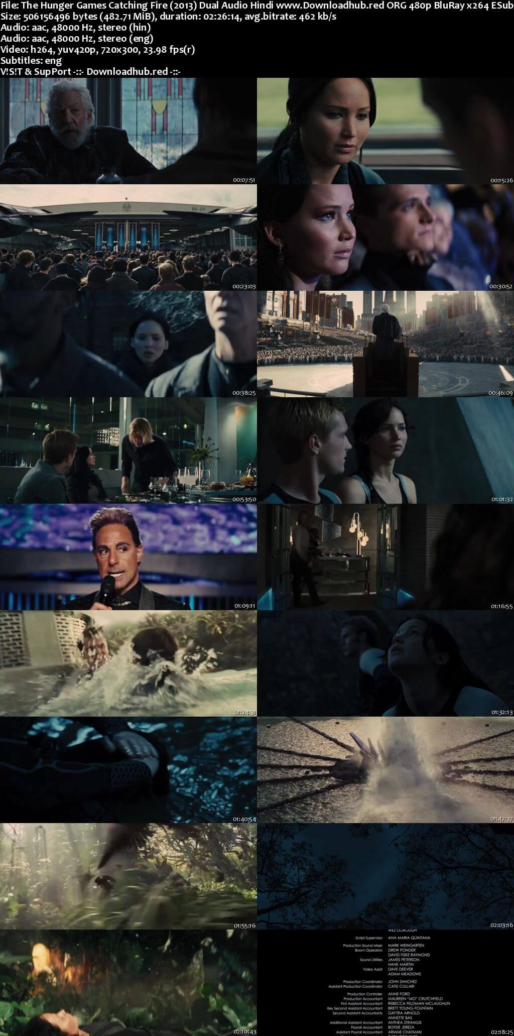 The Hunger Games Catching Fire 2013 Hindi Dual Audio 450MB BluRay 480p ESubs