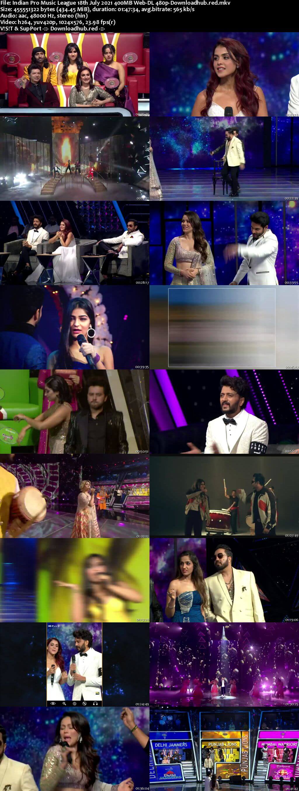 Indian Pro Music League 18th July 2021 400MB Web-DL 480p