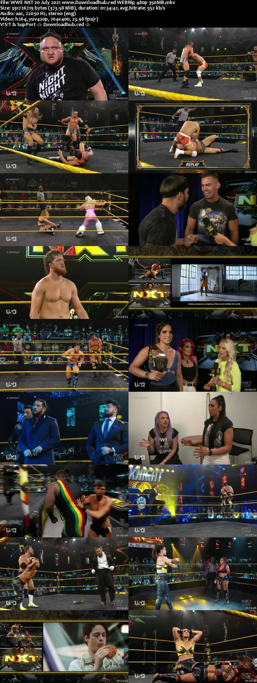 WWE NXT 20th July 2021 350MB WEBRip 480p