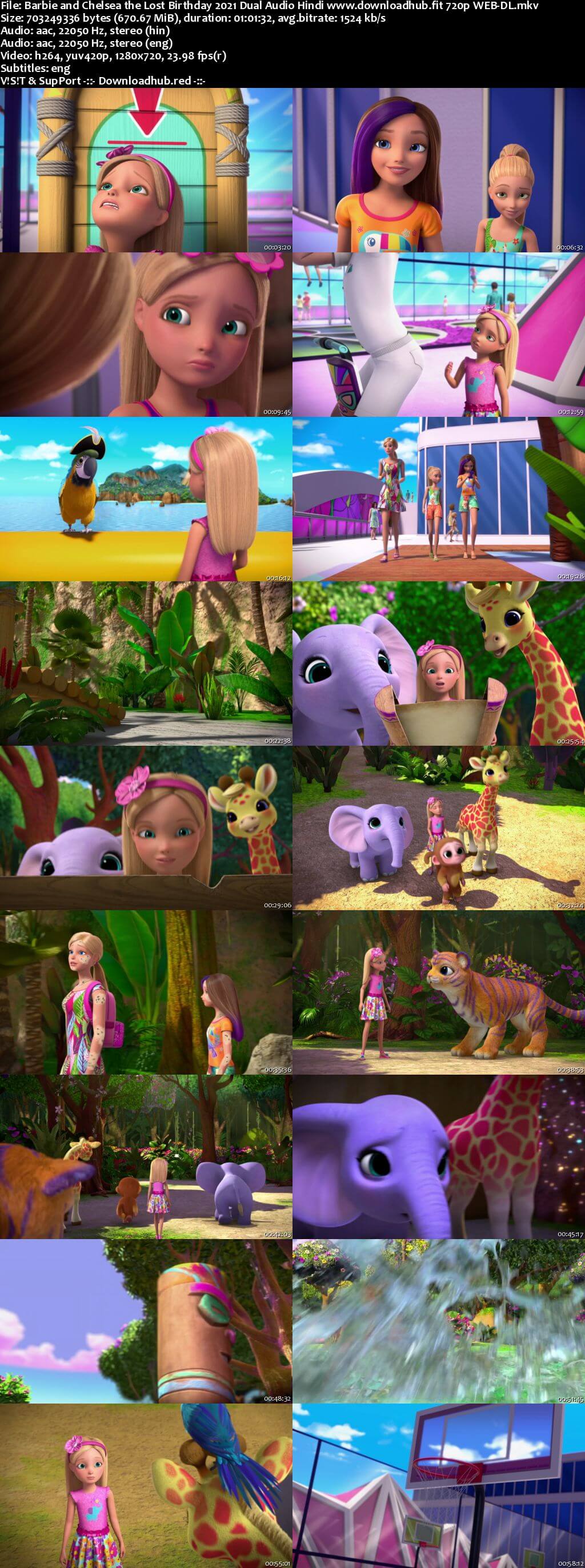 Barbie And Chelsea the Lost Birthday 2021 Hindi Dual Audio 720p Web-DL ESubs