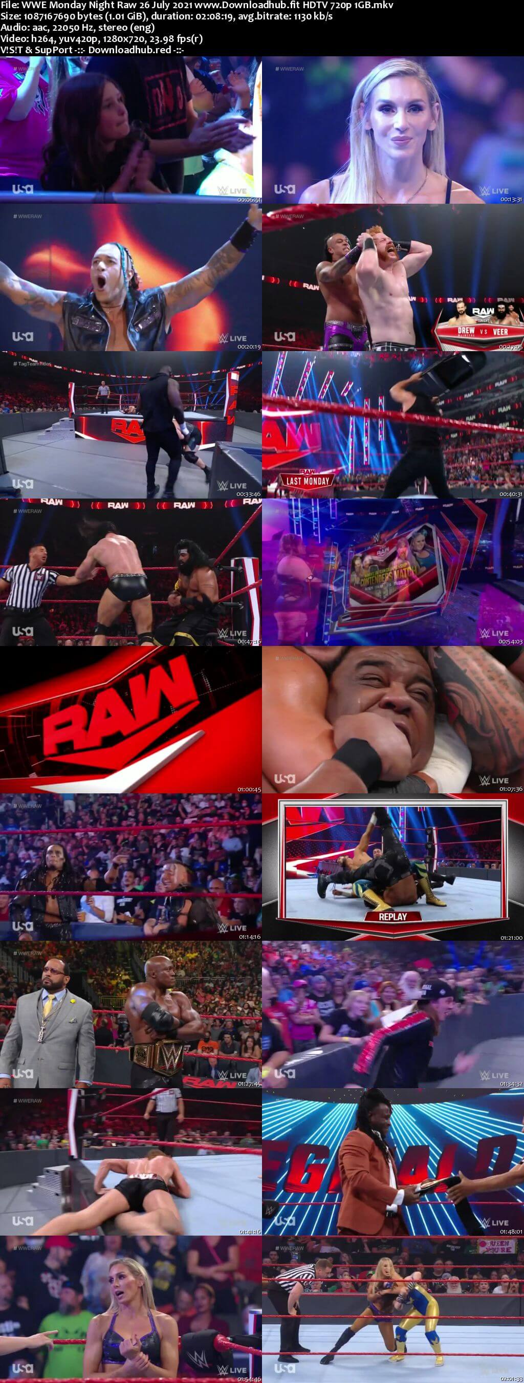 WWE Monday Night Raw 26th July 2021 720p 500MB HDTVRip 480p