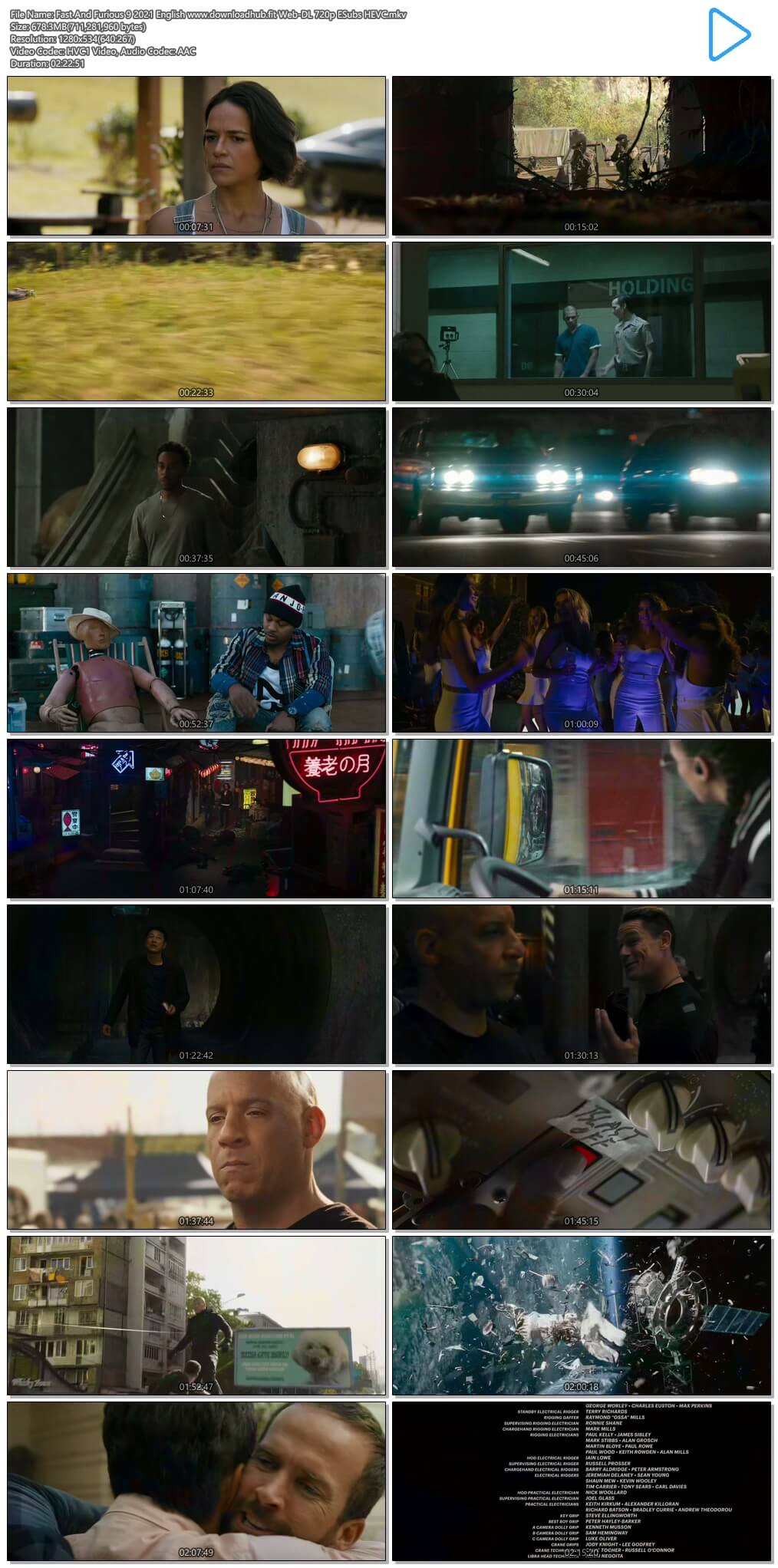 Fast And Furious 9 2021 English 650MB Web-DL 720p ESubs HEVC