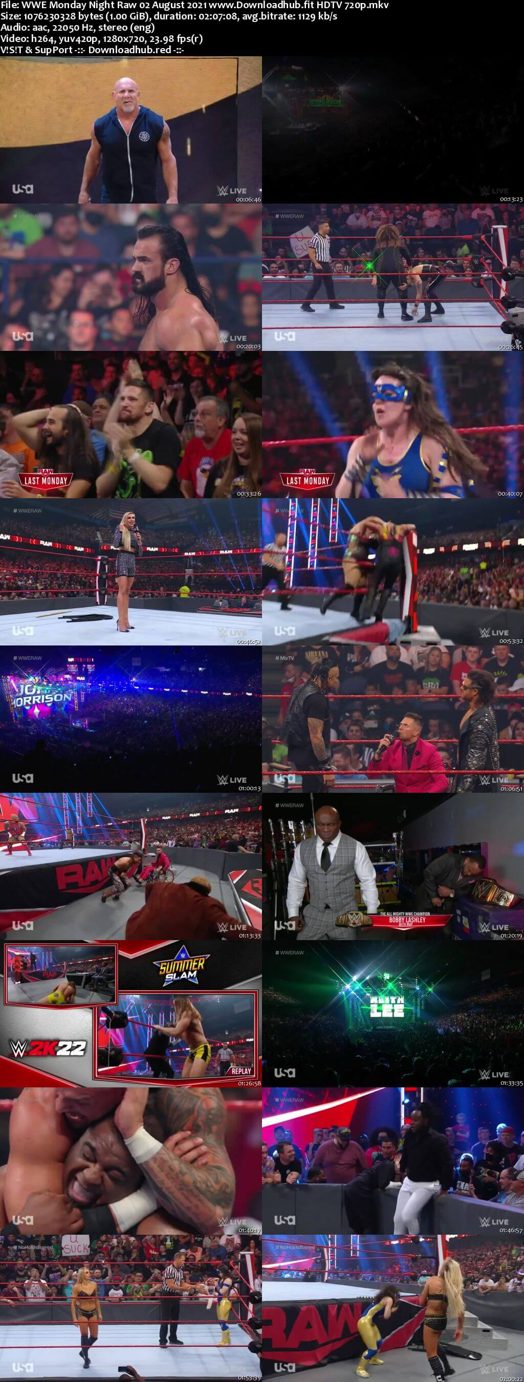 WWE Monday Night Raw 2nd August 2021 720p 500MB HDTVRip 480p