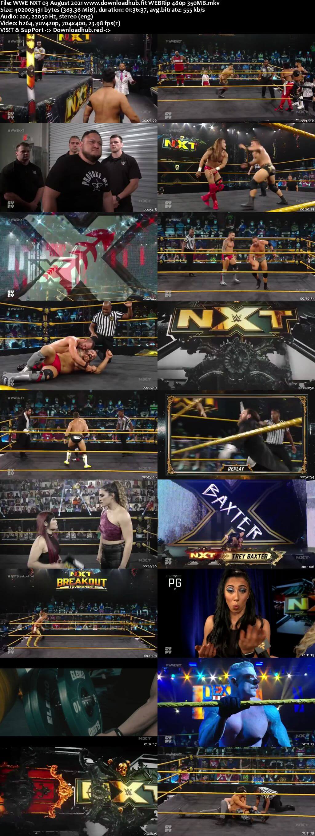 WWE NXT 3rd August 2021 350MB WEBRip 480p