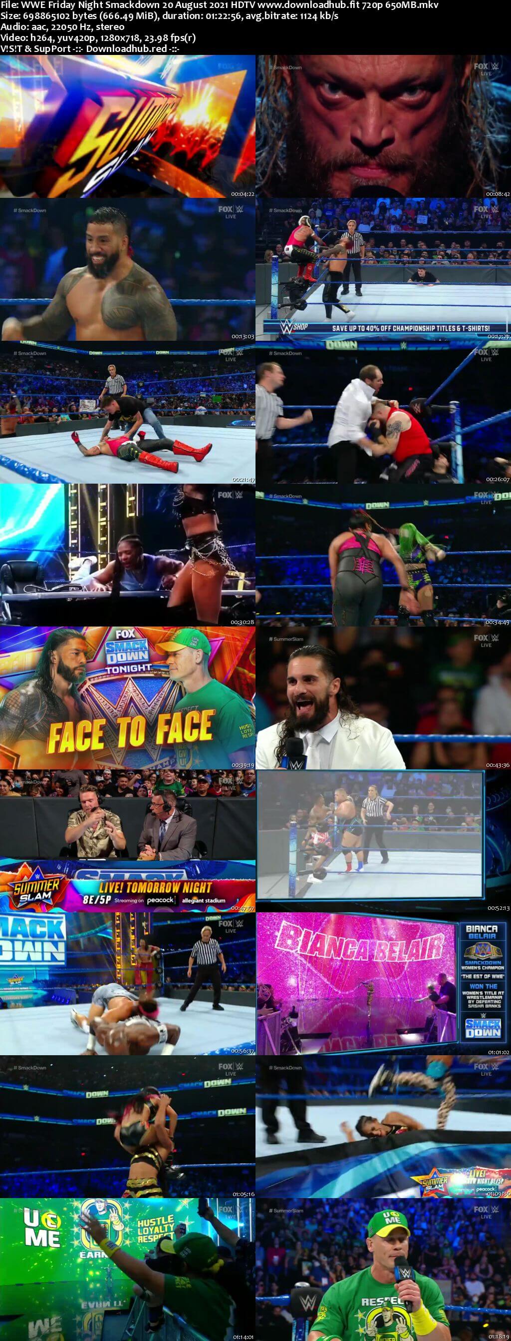 WWE Friday Night Smackdown 20th August 2021 720p 300MB HDTV 480p