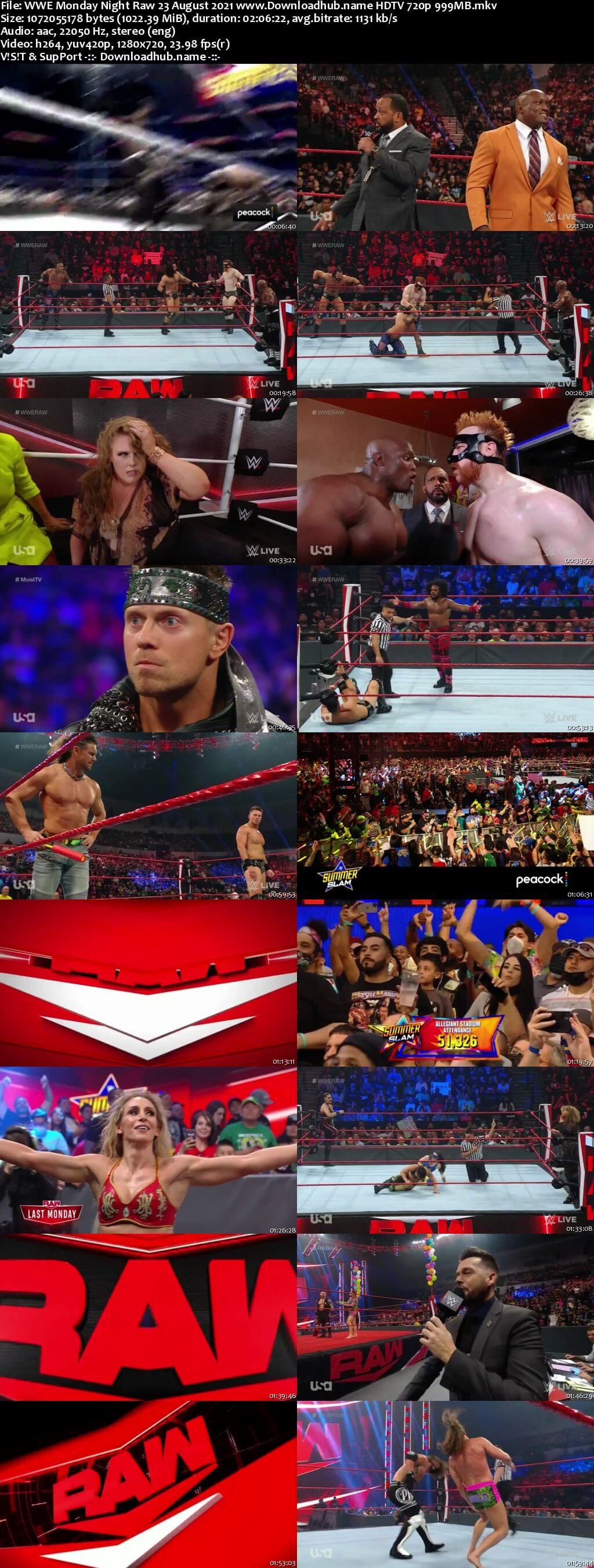 WWE Monday Night Raw 23rd August 2021 720p 500MB HDTVRip 480p