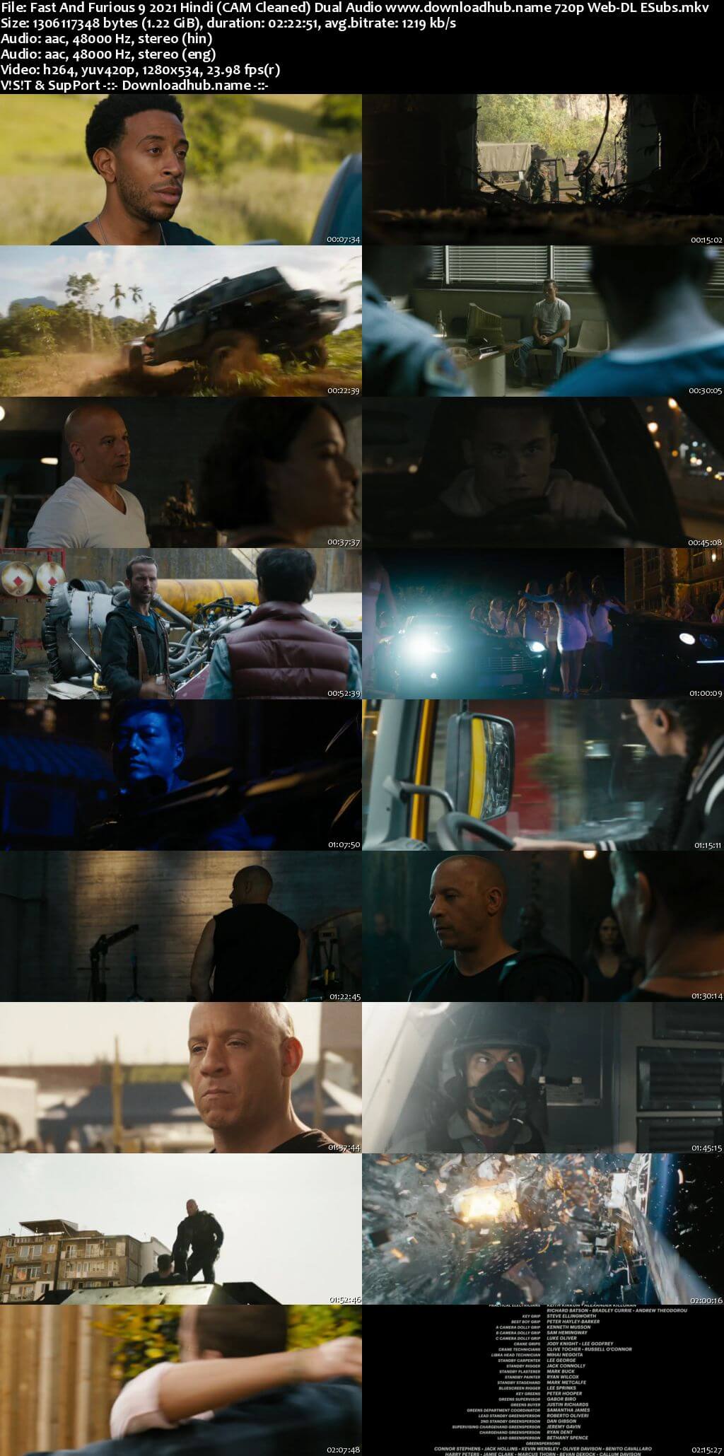Fast And Furious 9 2021 Hindi (CAM Cleaned) Dual Audio 720p Web-DL ESubs
