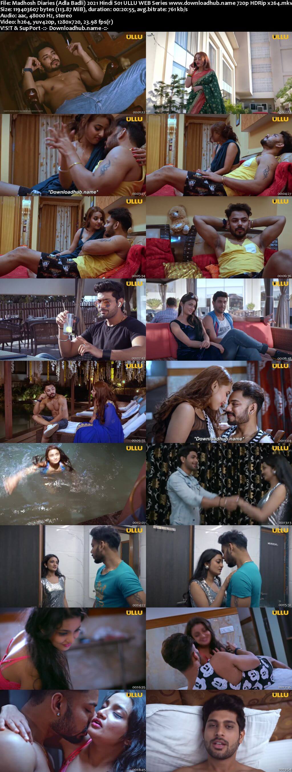 Madhosh Diaries (Adla Badli) 2021 Hindi S01 ULLU WEB Series 720p HDRip x264