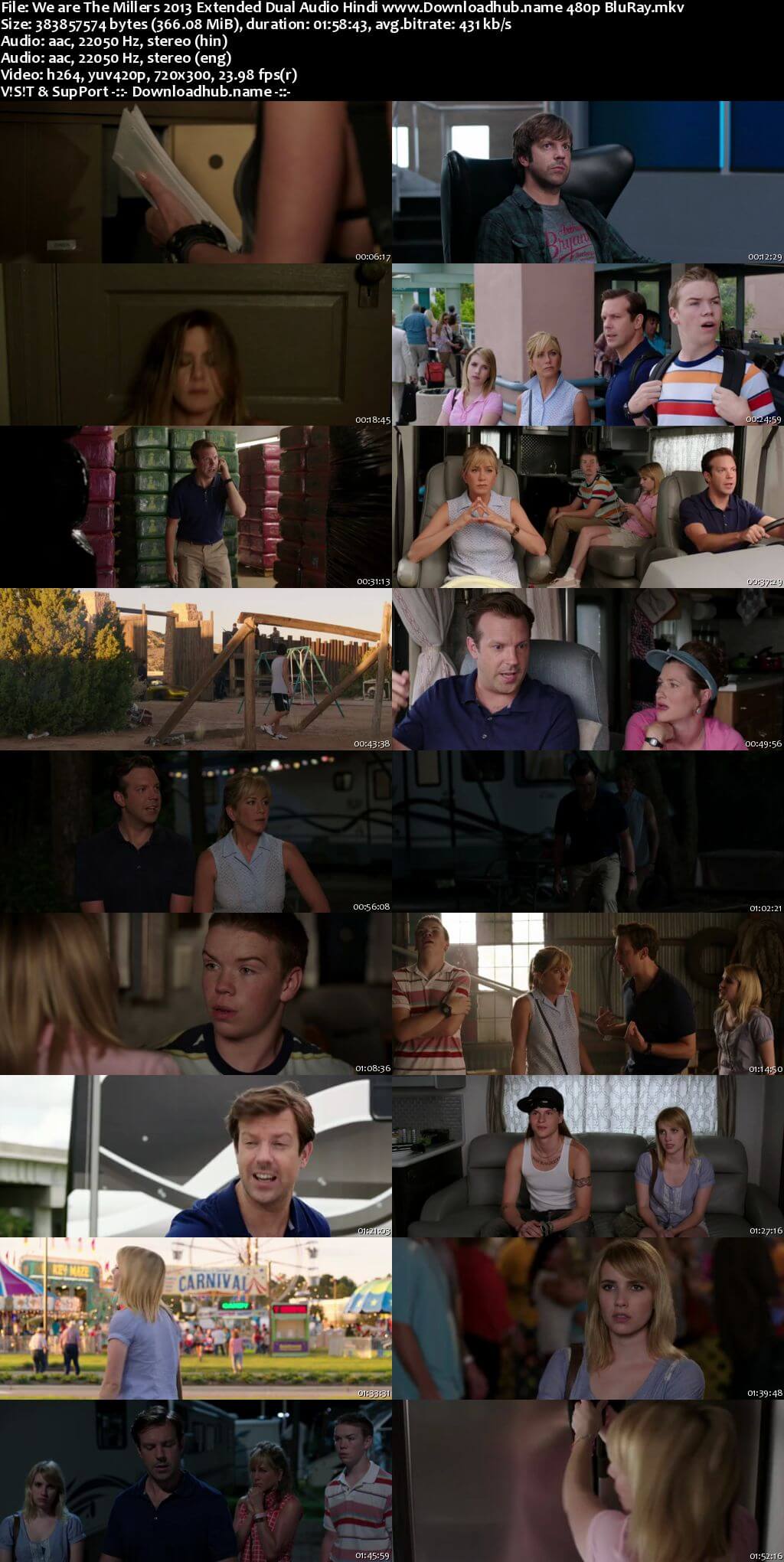 We are the Millers 2013 Hindi Dual Audio 350MB EXTENDED BluRay 480p