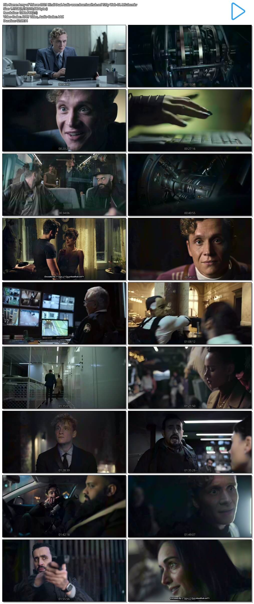Army of Thieves 2021 Hindi Dual Audio 720p Web-DL MSubs