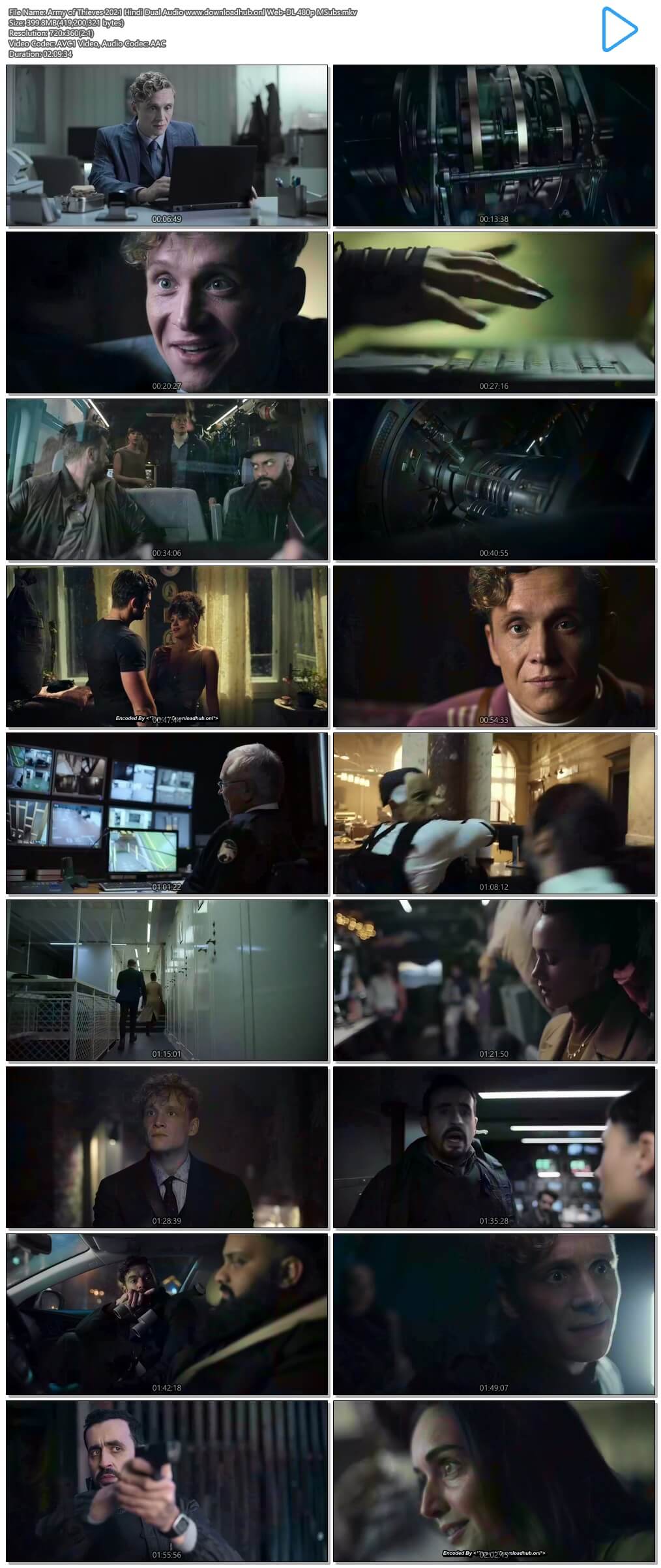 Army of Thieves 2021 Hindi Dual Audio 400MB Web-DL 480p MSubs