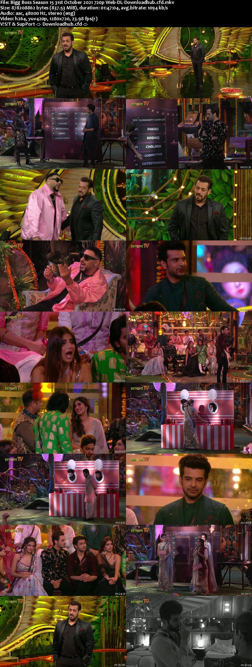 Bigg Boss Season 15 31 October 2021 Episode 30 Web-DL 720p 480p