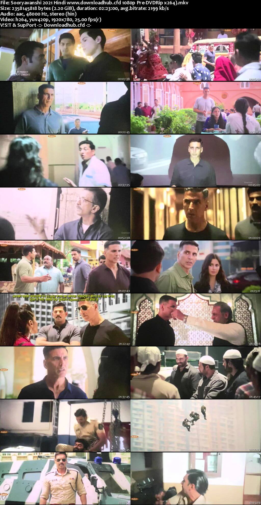 Sooryavanshi 2021 Hindi 1080p 720p 480p Pre-DVDRip x264