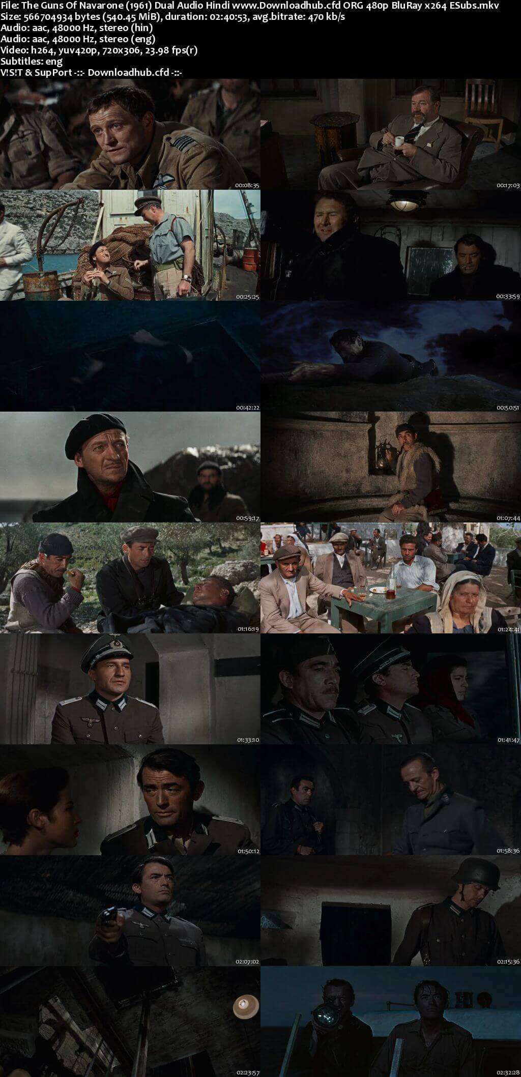 The Guns of Navarone 1961 Hindi Dual Audio 500MB BluRay 480p ESubs