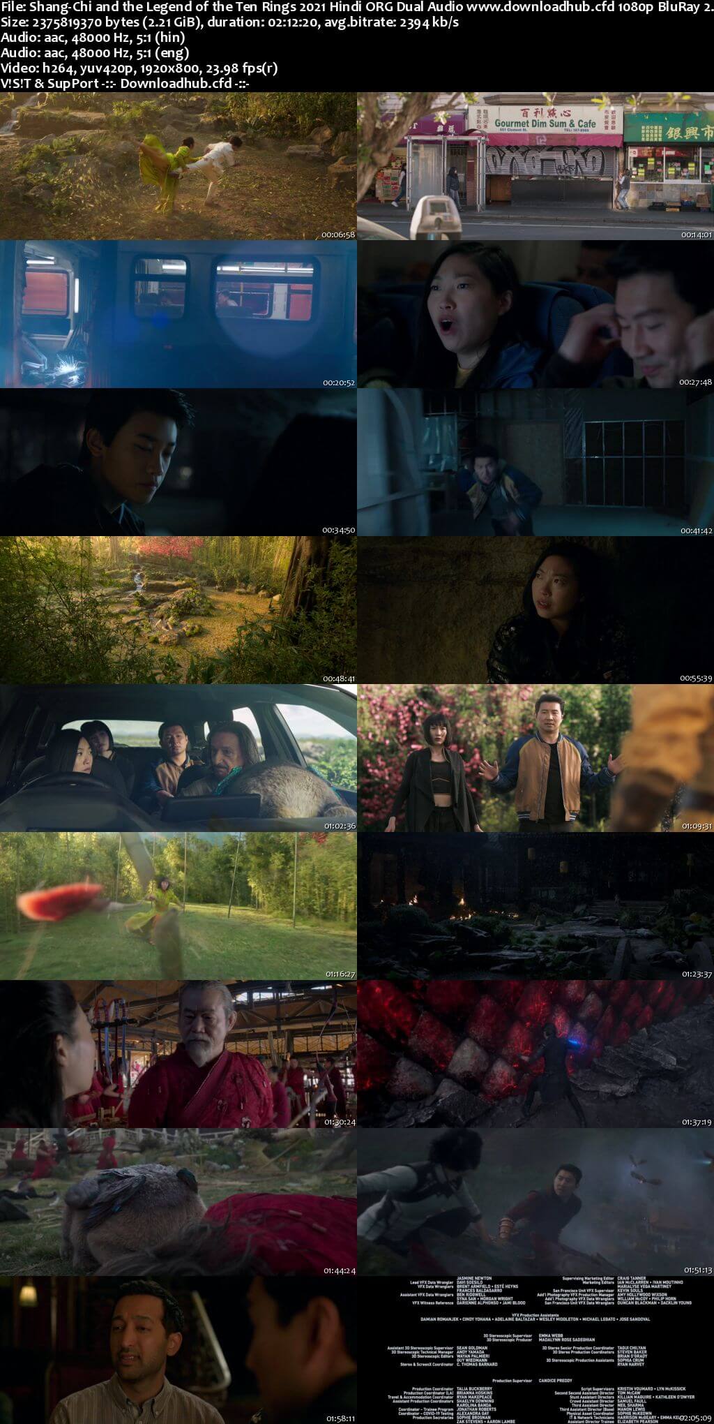 Shang-Chi and the Legend of the Ten Rings 2021 Hindi ORG Dual Audio 1080p BluRay 2.2GB ESubs