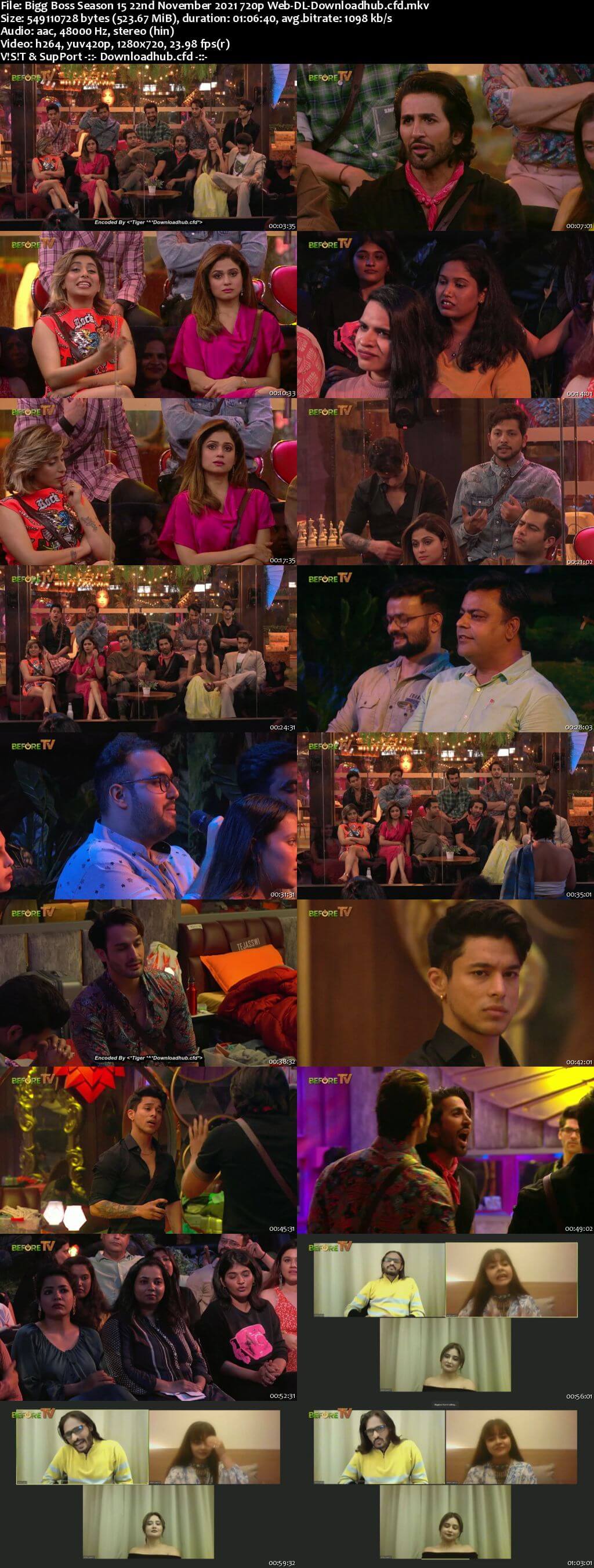 Bigg Boss Season 15 22 November 2021 Episode 52 Web-DL 720p 480p