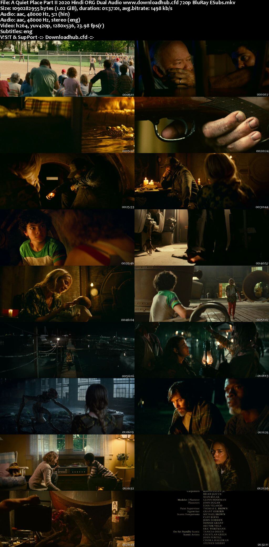 A Quiet Place Part II 2020 Hindi ORG Dual Audio 720p BluRay ESubs
