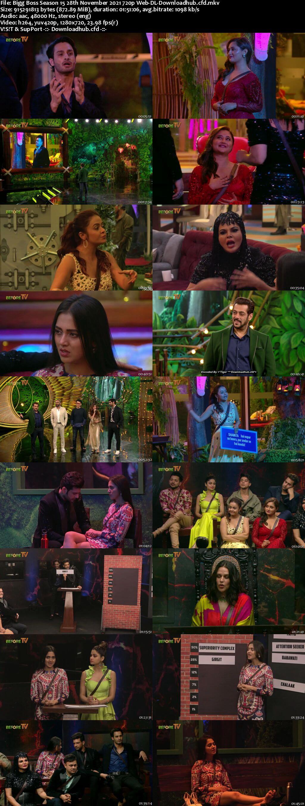 Bigg Boss Season 15 28 November 2021 Episode 58 Web-DL 720p 480p