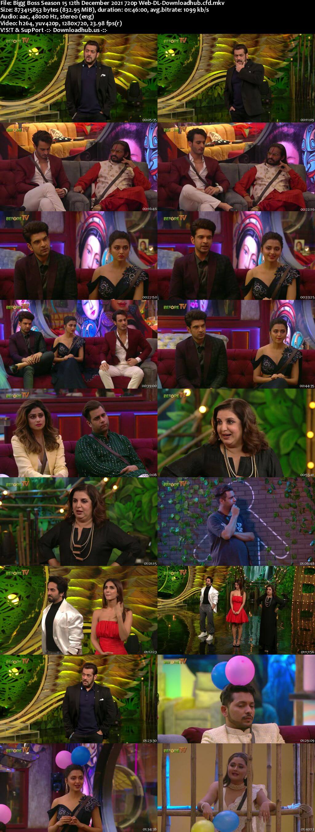 Bigg Boss Season 15 12 December 2021 Episode 72 Web-DL 720p 480p