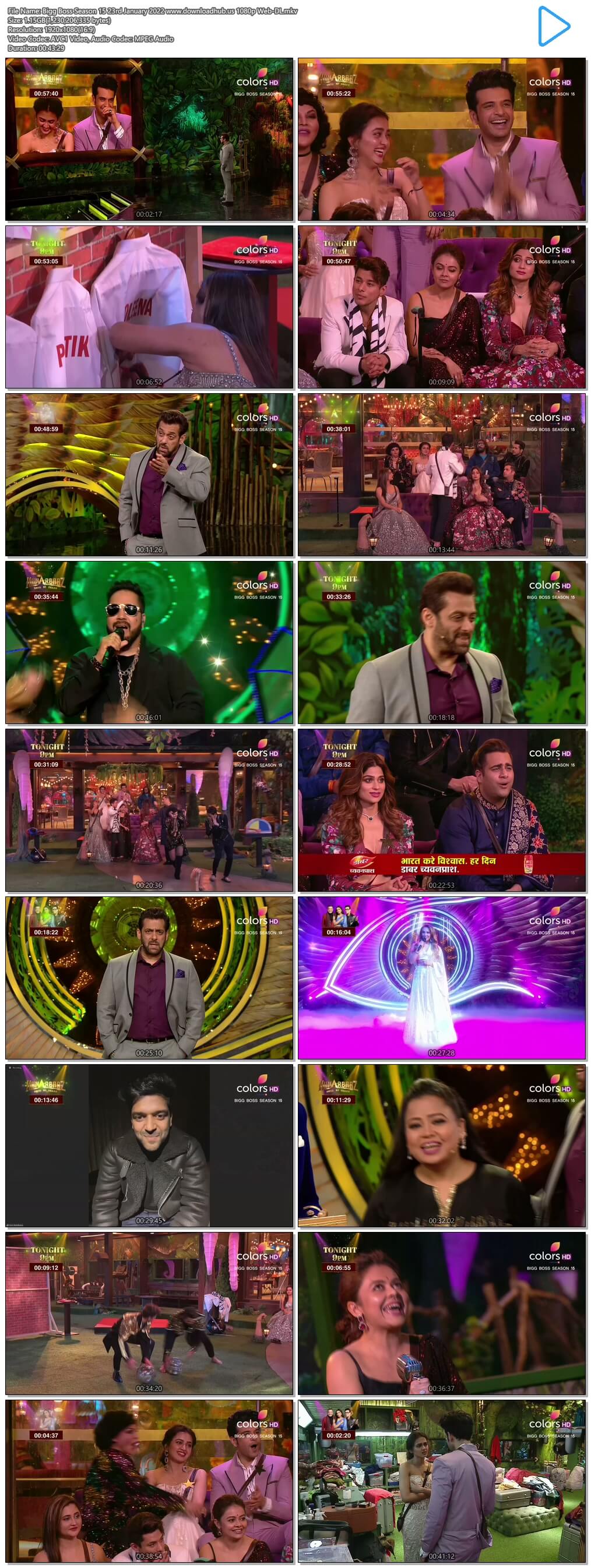 Bigg Boss Season 15 23 January 2022 Episode 114 Web-DL 720p 480p