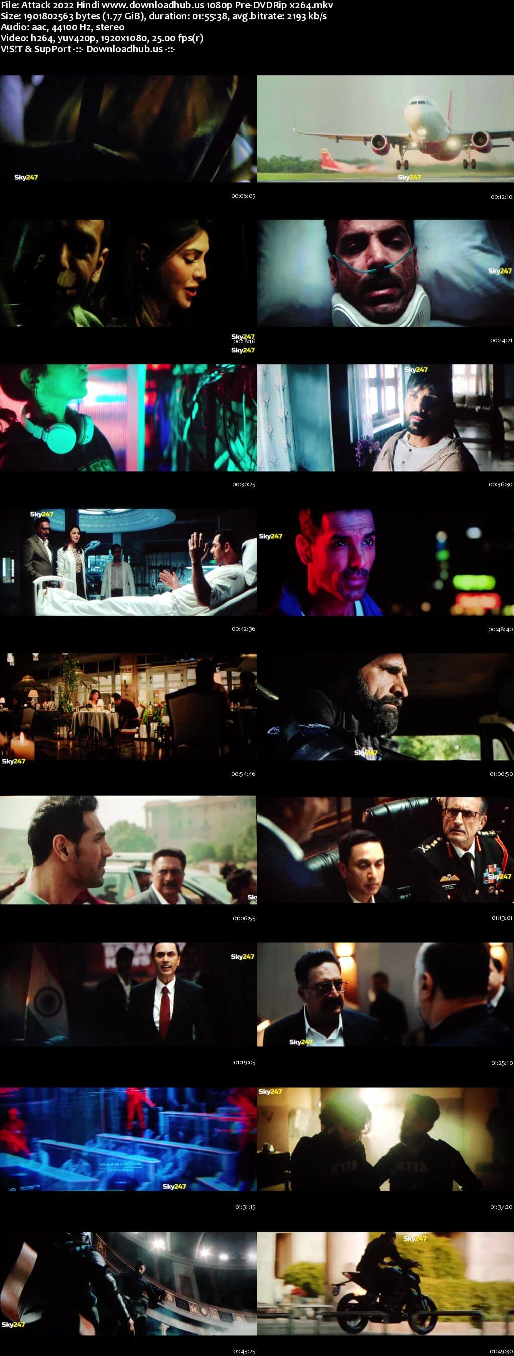 Attack 2022 Hindi 1080p 720p 480p Pre-DVDRip x264