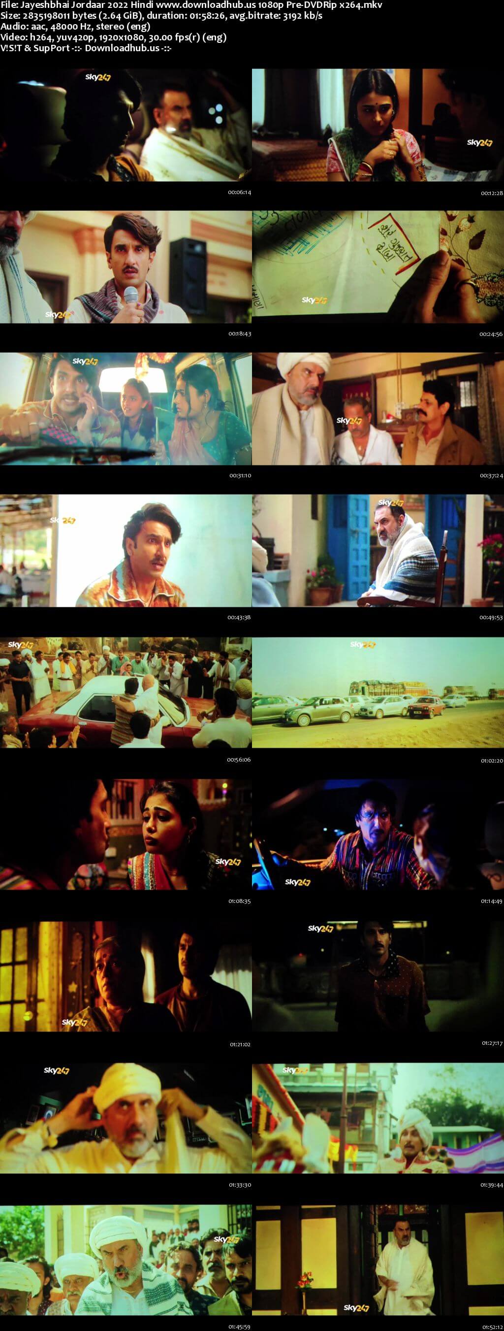 Jayeshbhai Jordaar 2022 Hindi 1080p 720p 480p Pre-DVDRip x264