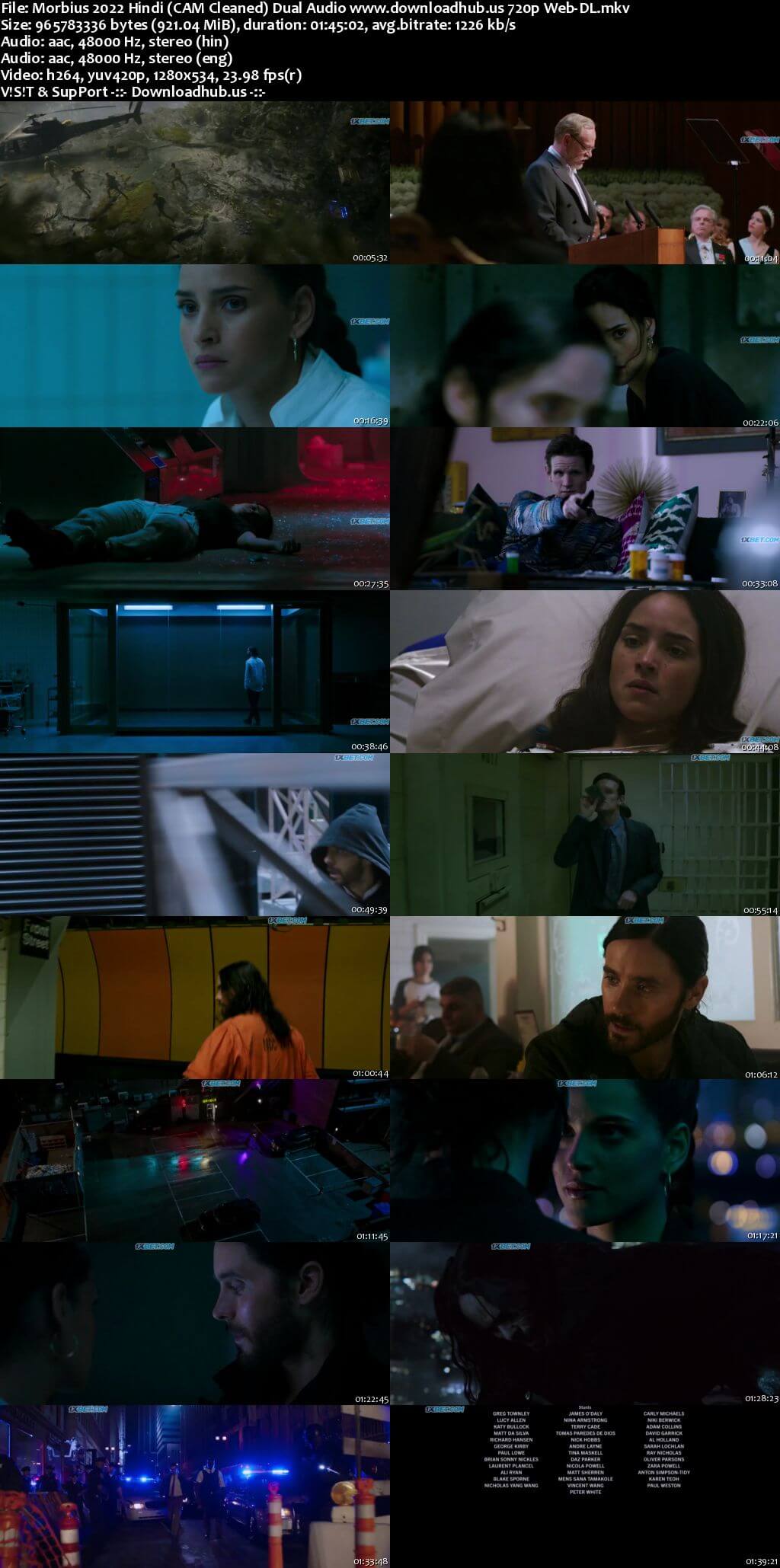 Morbius 2022 Hindi (CAM Cleaned) Dual Audio 1080p 720p 480p Web-DL HEVC