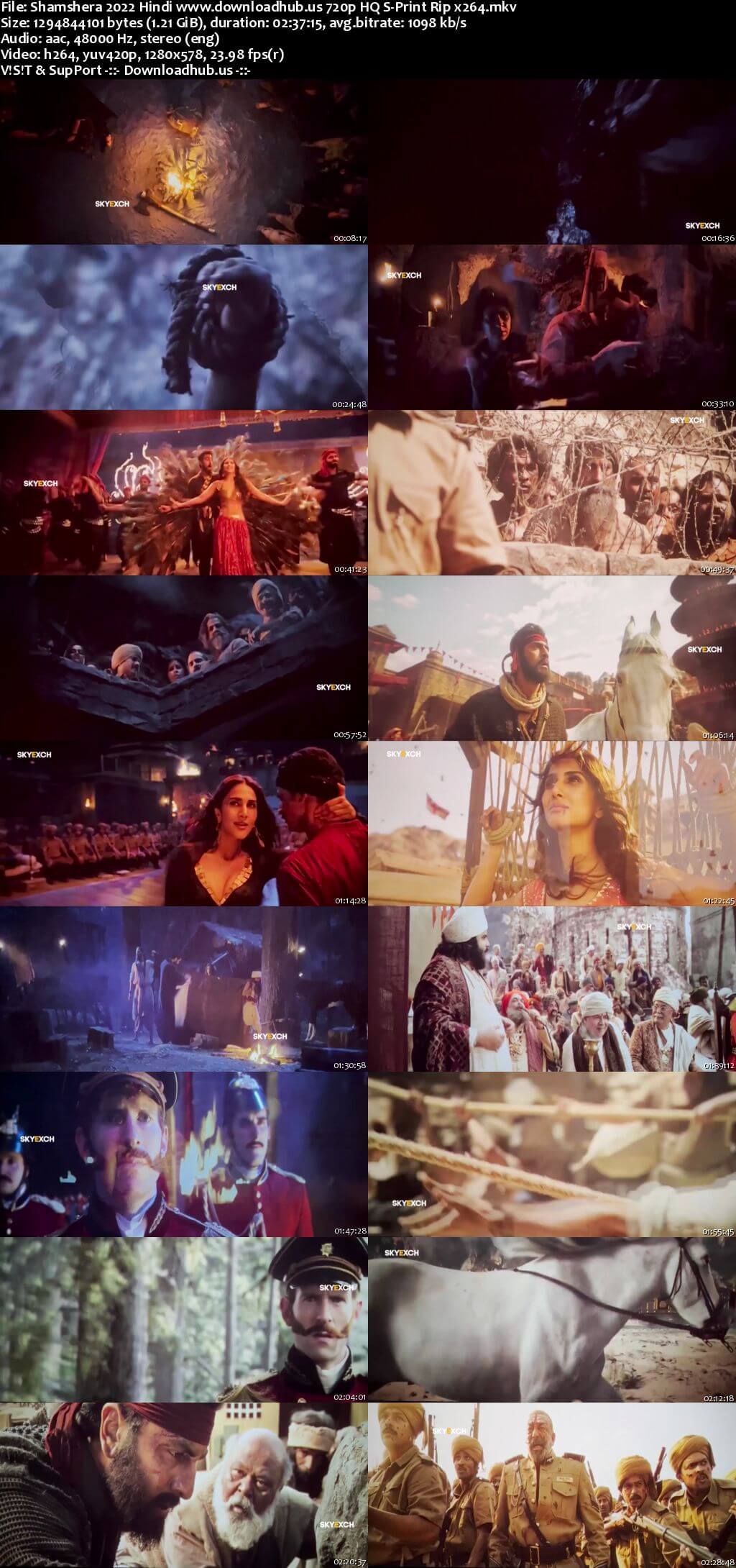 Shamshera 2022 Hindi 1080p 720p 480p HQ S-Print Rip x264