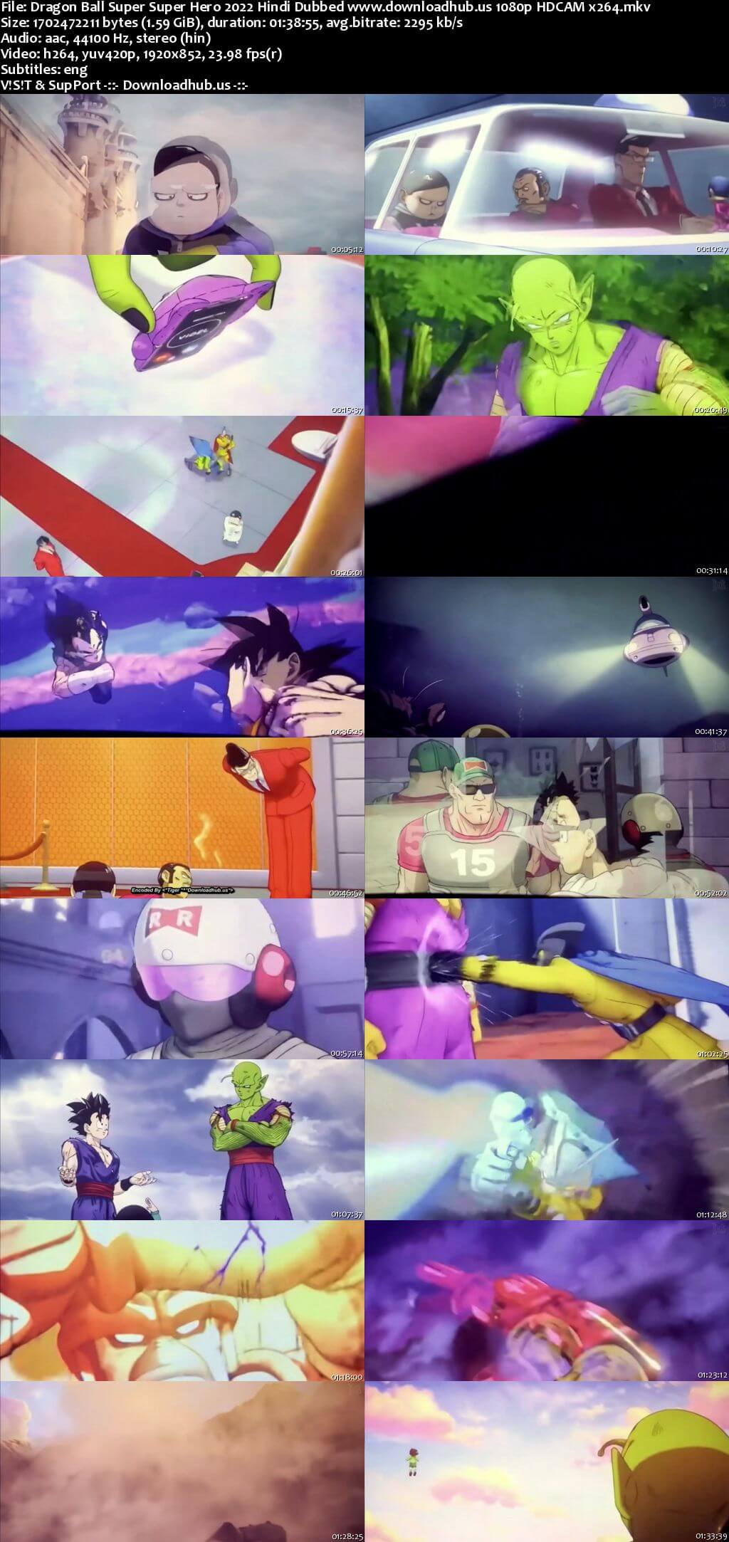 Dragon Ball Super Super Hero 2022 Hindi Dubbed 1080p 720p 480p HDCAM x264