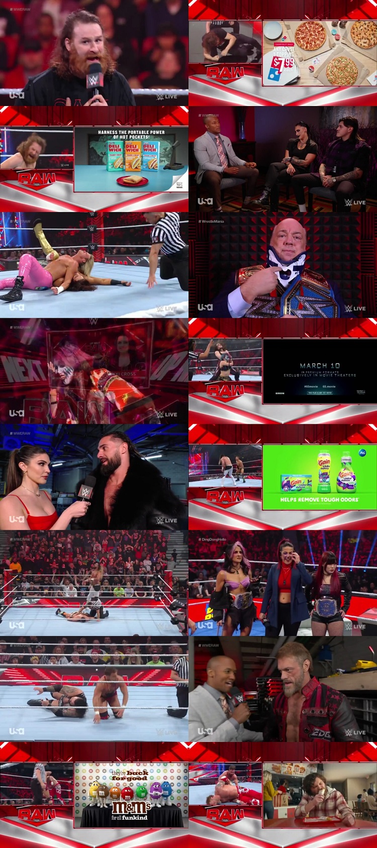 WWE Monday Night Raw 20th February 2022 720p 600MB HDTVRip 480p