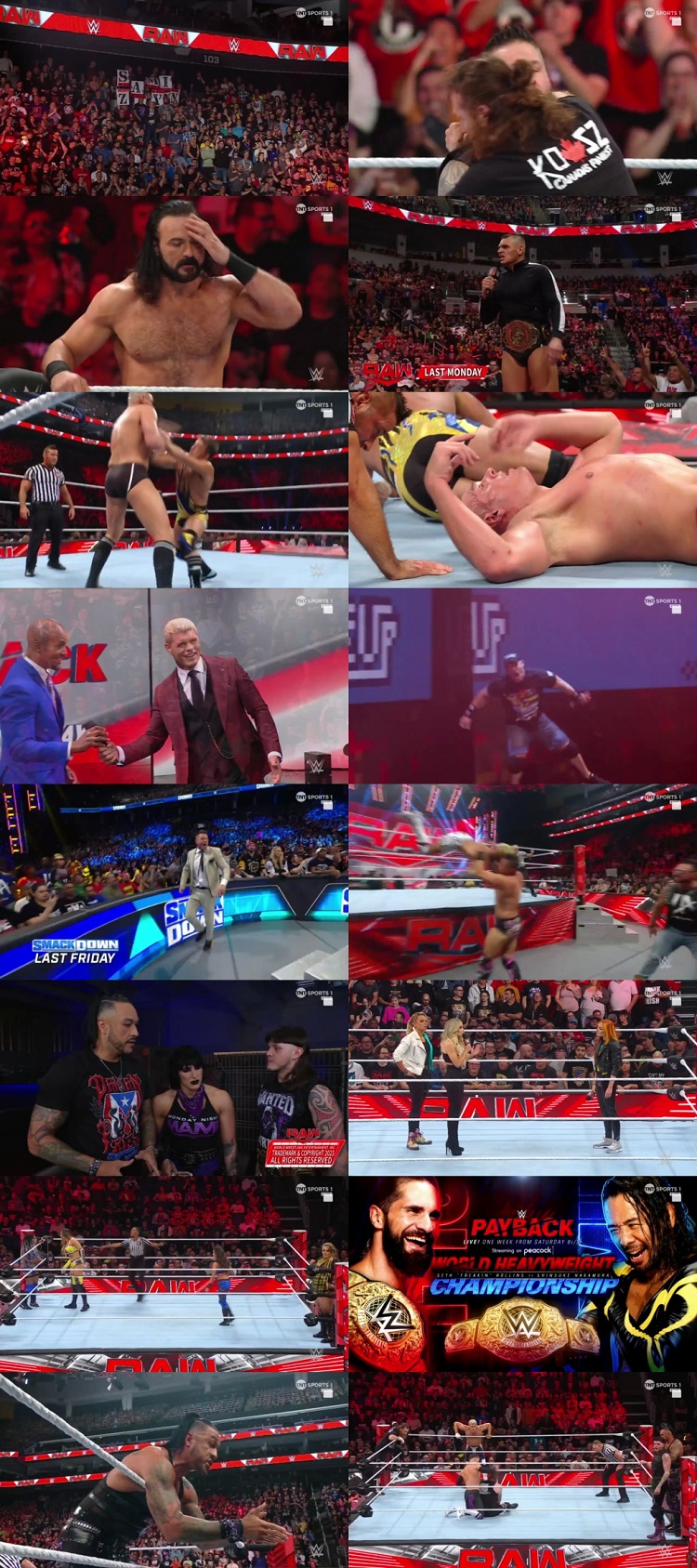 WWE Monday Night Raw 21st August 2023 720p 500MB WEBRip 480p