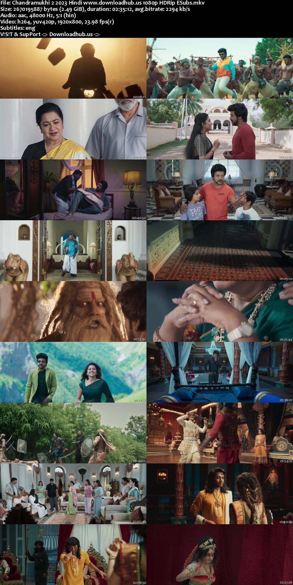 Chandramukhi 2 2023 Hindi Movie DD5.1 1080p 720p 480p HDRip ESubs x264 HEVC