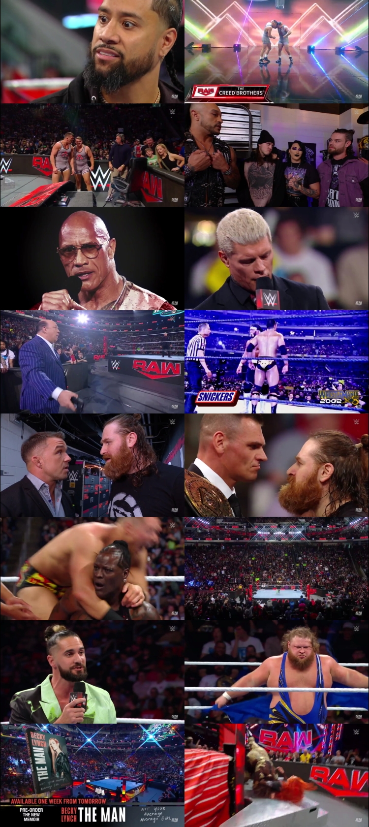WWE Monday Night Raw 18th March 2024 720p 500MB WEBRip 480p