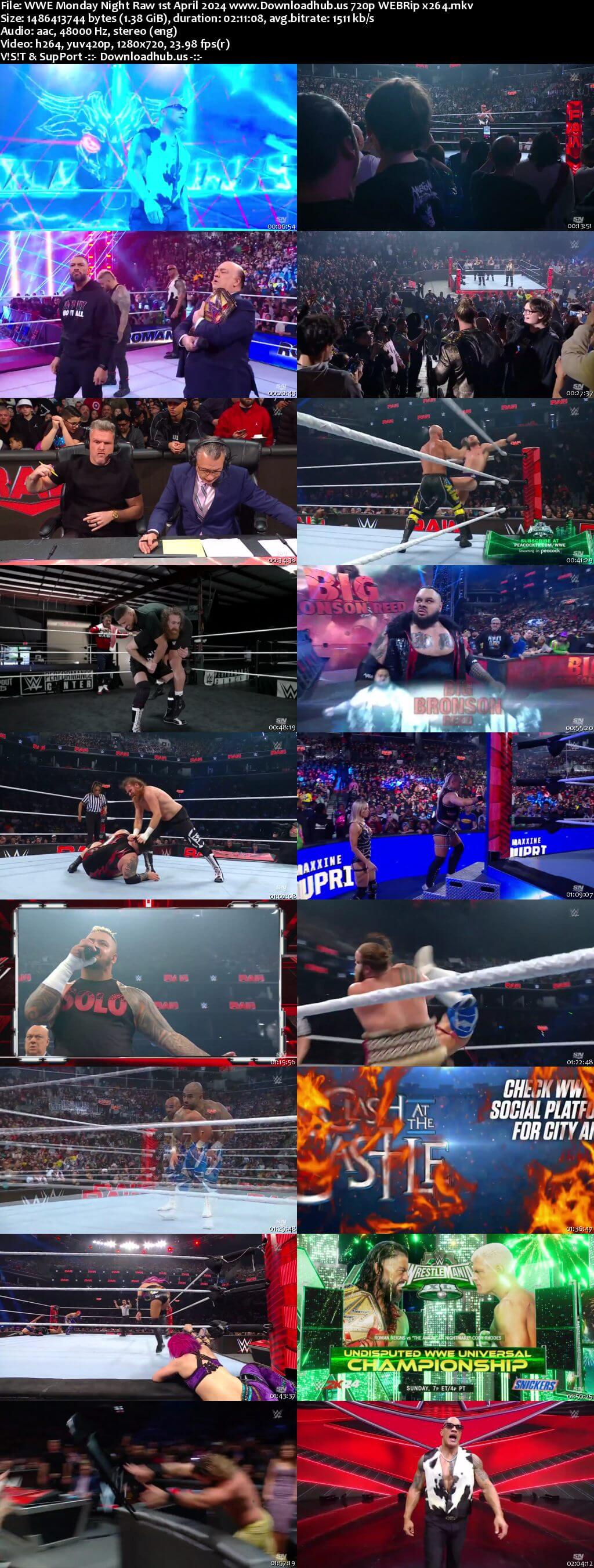 WWE Monday Night Raw 1st April 2024 720p 550MB WEBRip 480p