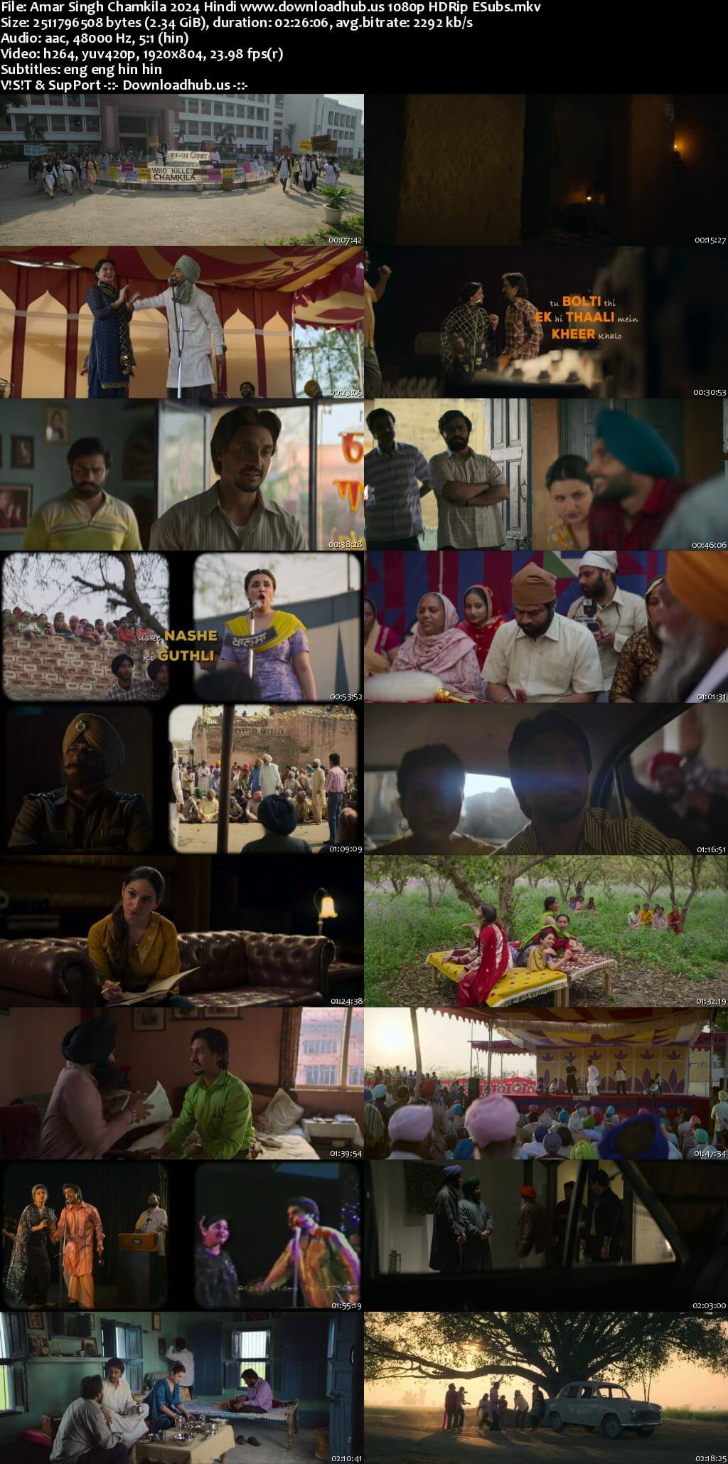 Amar Singh Chamkila 2024 Hindi Movie DD5.1 1080p 720p 480p HDRip ESubs x264 HEVC