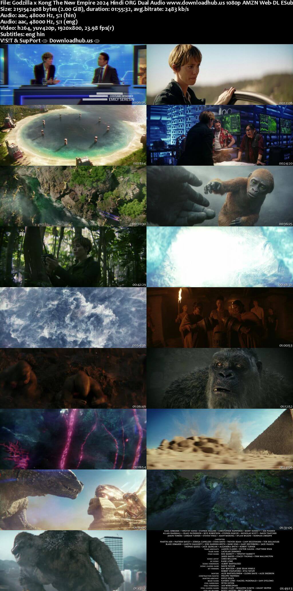 Godzilla x Kong The New Empire 2024 Hindi ORG Dual Audio Movie DD5.1 1080p 720p 480p Web-DL ESubs x264 HEVC