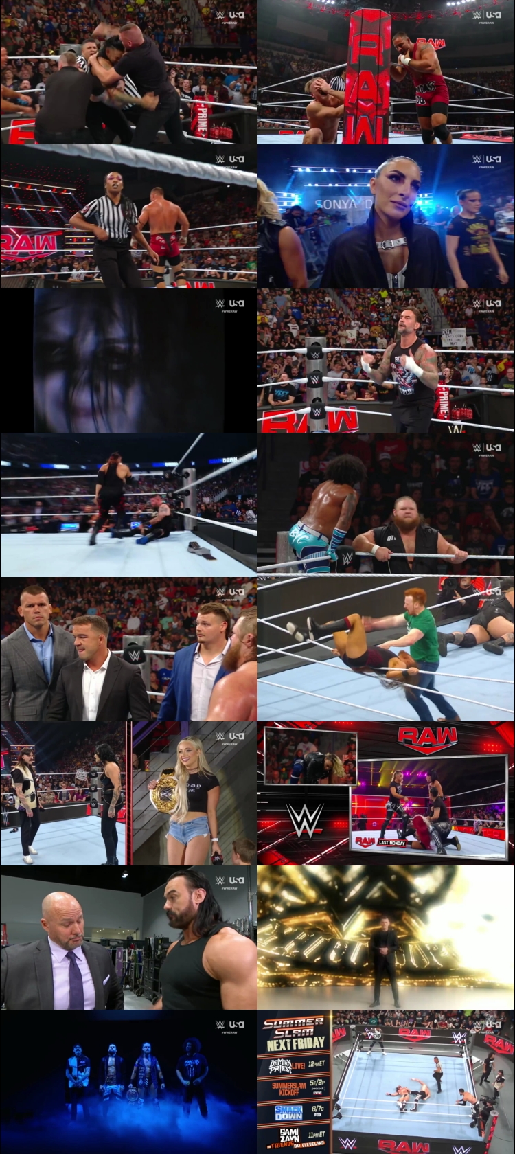 WWE Monday Night Raw 22nd July 2024 720p 550MB WEBRip 480p