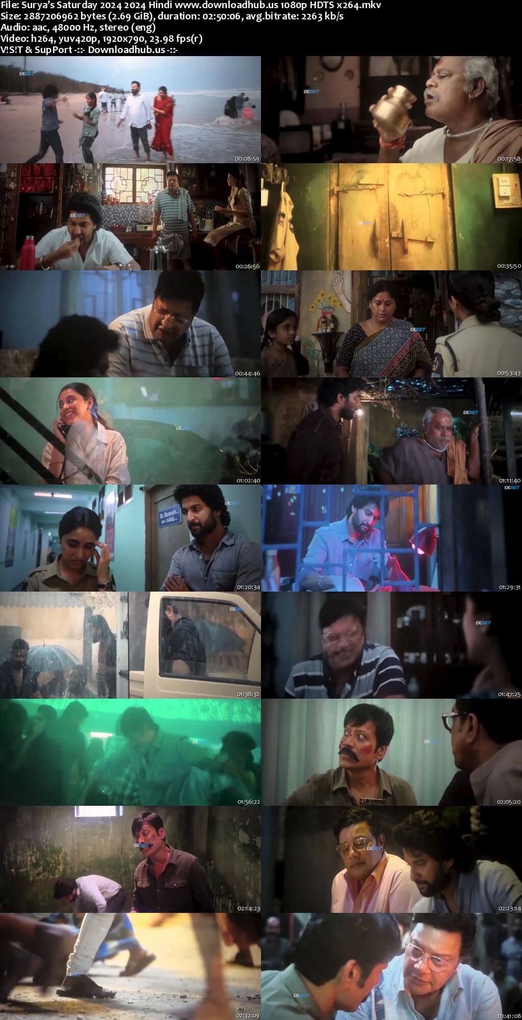 Surya’s Saturday 2024 Hindi Movie 1080p 720p 480p HDTS x264 HEVC (Saripodhaa Sanivaaram)