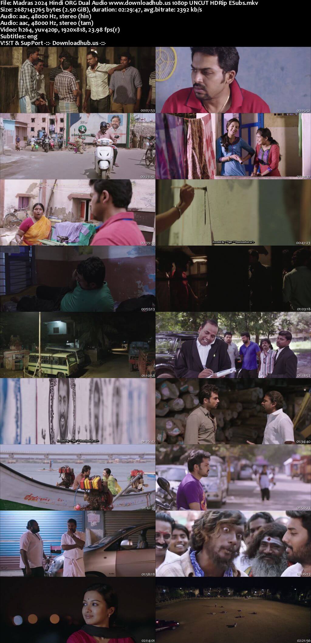 Madras 2024 Hindi ORG Dual Audio Movie DD2.0 1080p 720p 480p UNCUT HDRip ESubs x264 HEVC