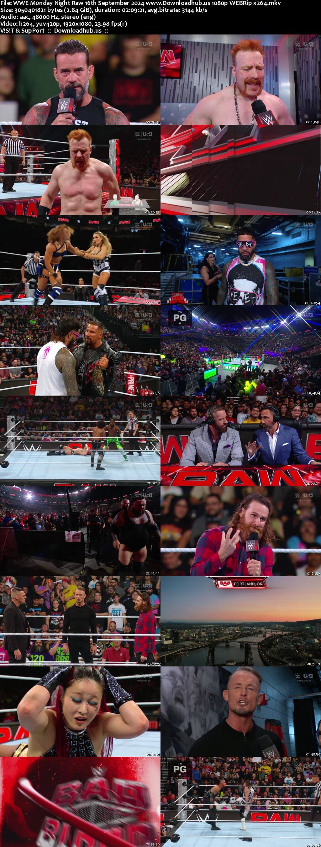 WWE Monday Night Raw 16th September 2024 1080p 720p 550MB WEBRip 480p