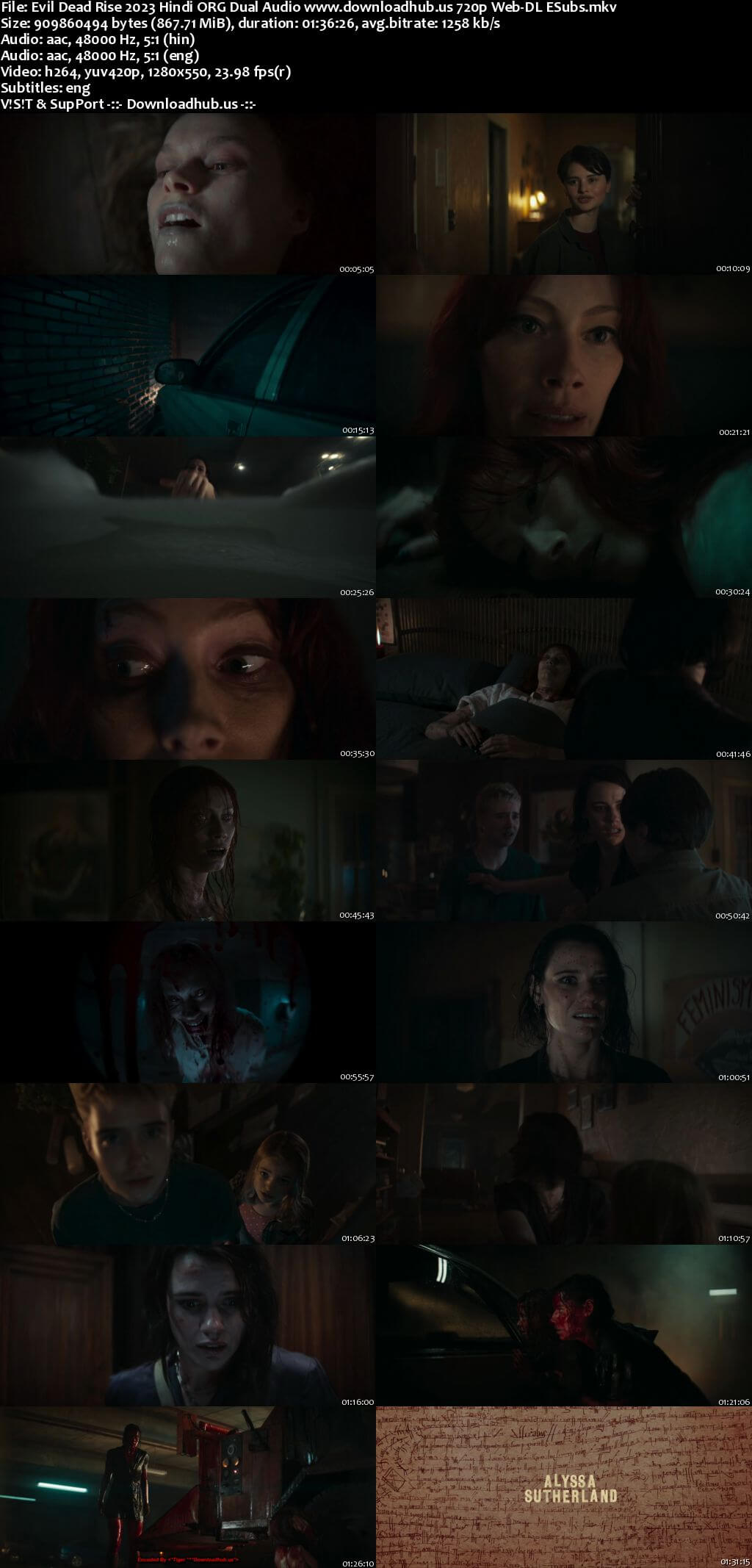 Evil Dead Rise 2023 Hindi ORG Dual Audio Movie DD5.1 4k 1080p 720p 480p Web-DL ESubs x264 HEVC