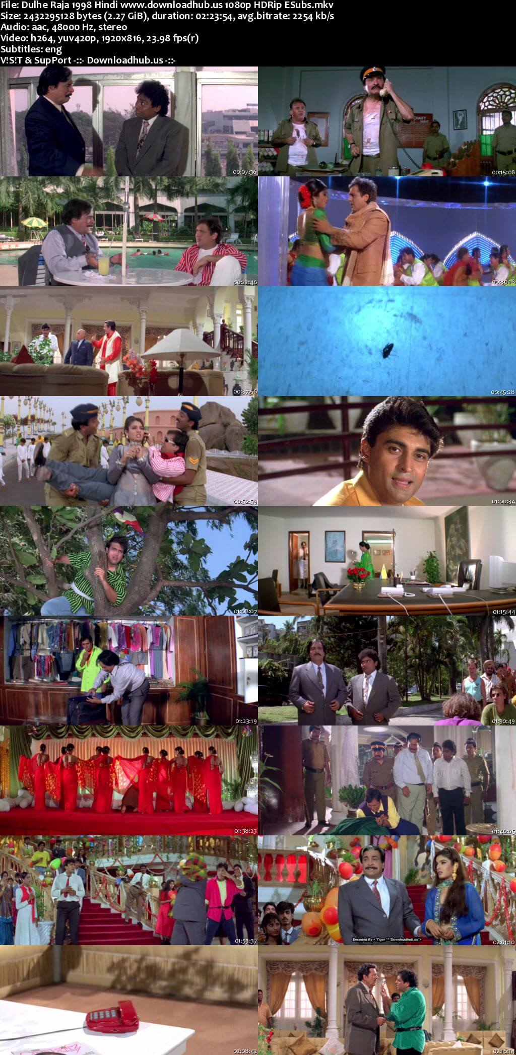 Dulhe Raja 1998 Hindi Movie DD2.0 1080p 720p 480p HDRip ESubs x264 HEVC