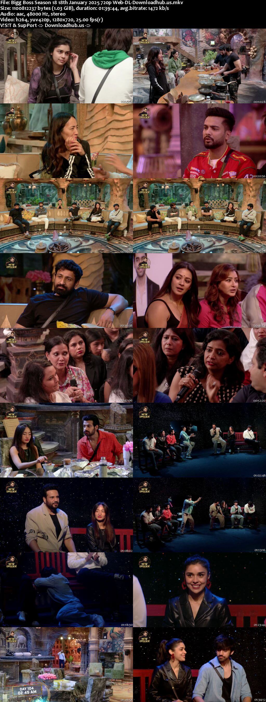 Bigg Boss Season 18 18 January 2025 Episode 105 Web-DL 720p 480p