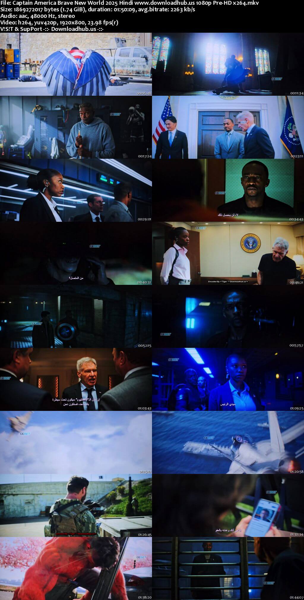 Captain America Brave New World 2025 Hindi Movie 1080p 720p 480p Pre-HD x264 HEVC