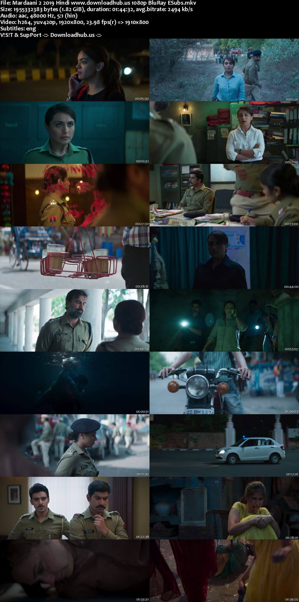 Mardaani 2 2019 Hindi Movie DD5.1 4k 1080p 720p 480p BluRay ESubs x264 HEVC