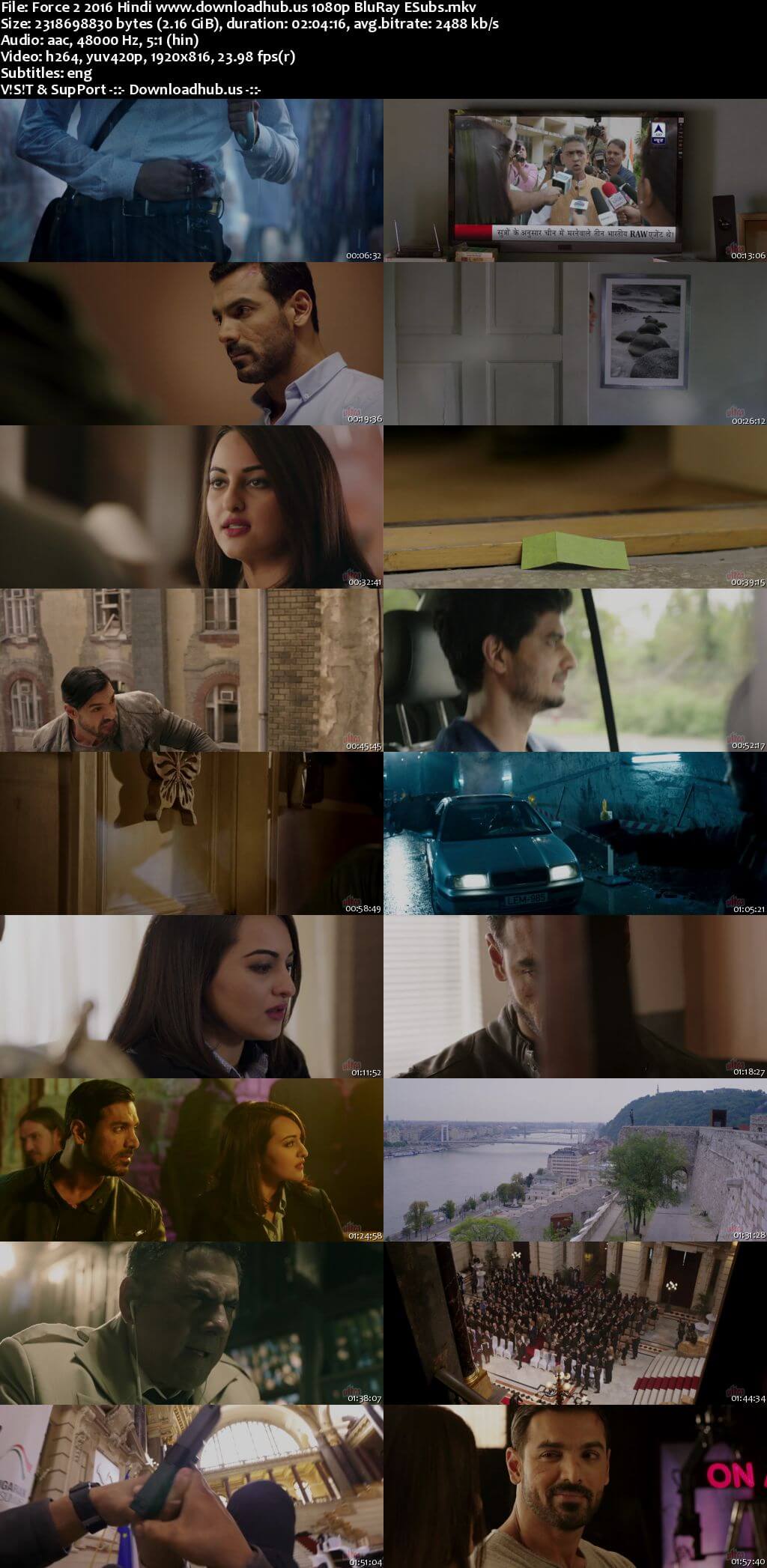 Force 2 2016 Hindi Movie DD5.1 4k 1080p 720p 480p BluRay ESubs x264 HEVC