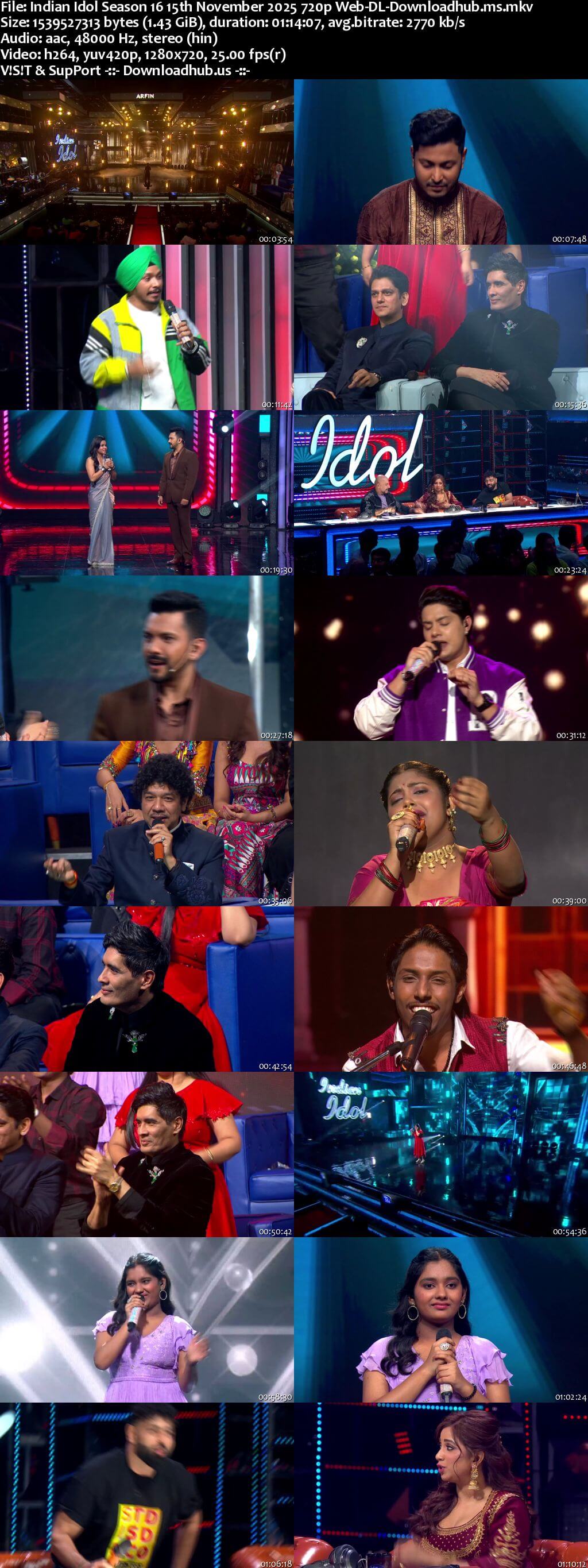 Indian Idol Season 16 15 November 2025 Episode 9 Web-DL 720p 480p