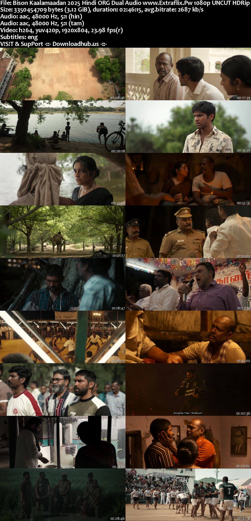 Bison Kaalamaadan 2025 Hindi ORG Dual Audio Movie DD5.1 4k 1080p 720p 480p UNCUT HDRip ESubs x264 HEVC